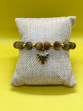 Golden Tiger's Eye Heart Charm Bracelet