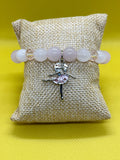 Rose Quartz Ballerina Charm Bracelet