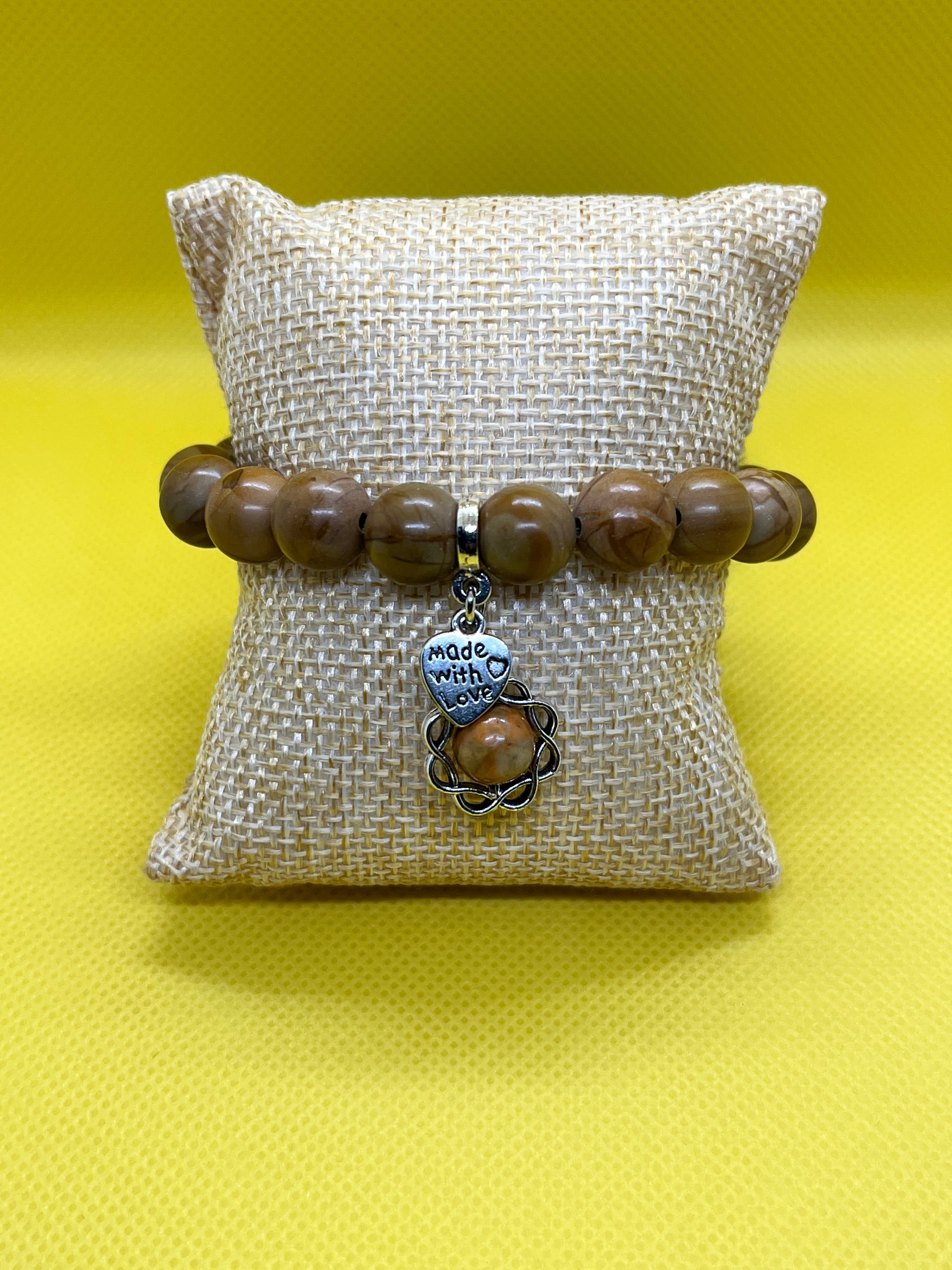 Yellow Wood Jasper Stone Bracelet