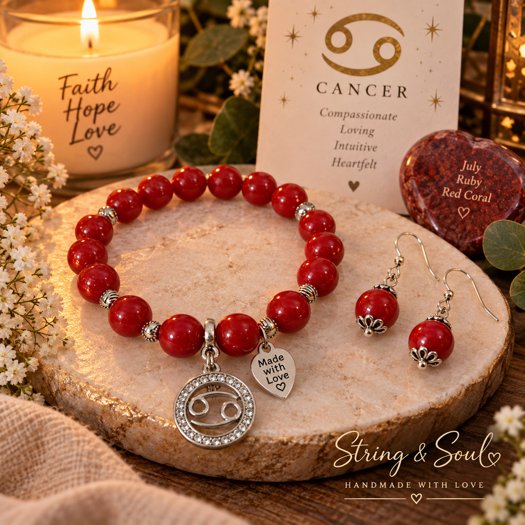 Cancer Heartfelt – Zodiac Bracelet & Earring Set