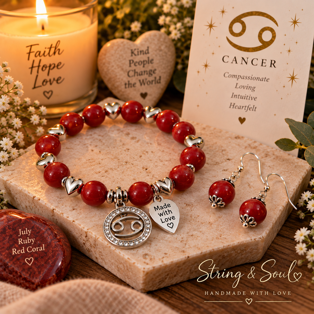 Cancer Heartfelt – Zodiac Bracelet & Earring Set
