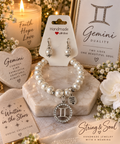 Gemini Duality – Zodiac Bracelet & Earring Set