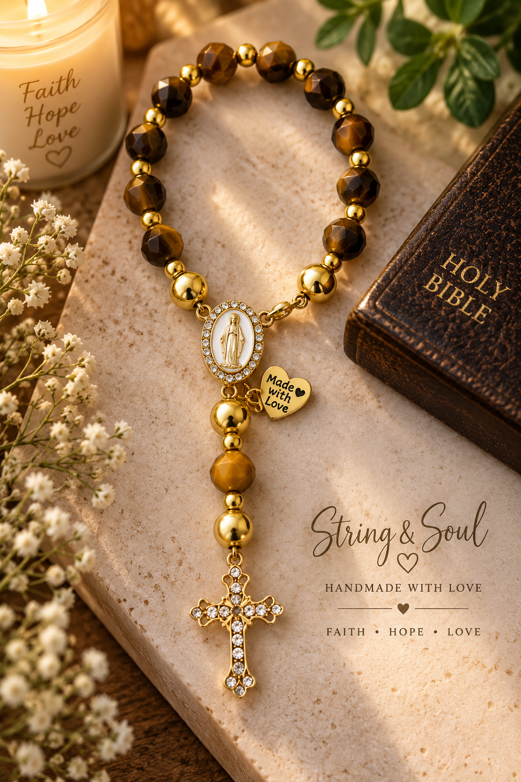 Golden Light – Yellow Tiger's Eye Rosary