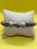 "Handmade Picture Jasper stone beaded bracelet with Picture Jasper side cross, String & Soul"