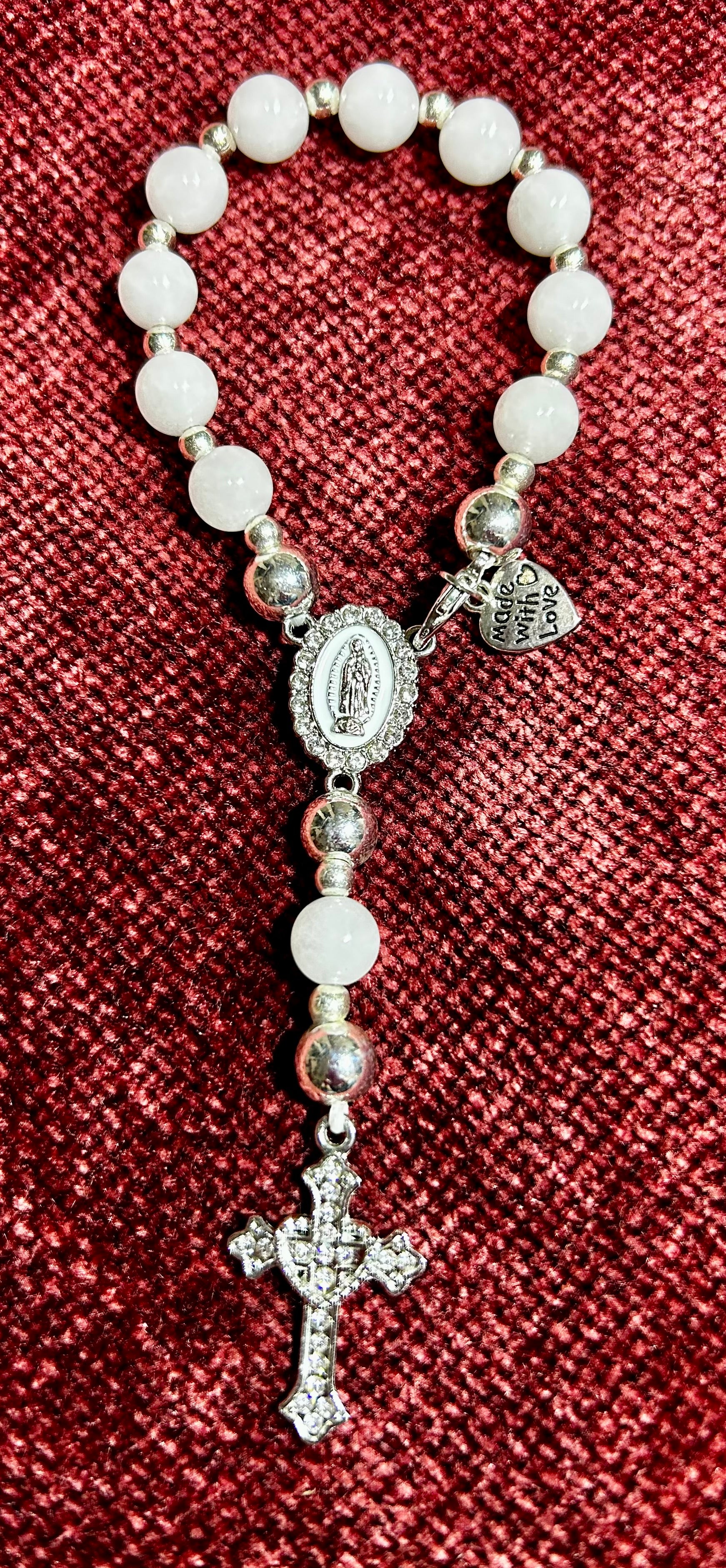 White Jade Five Decade Rosary