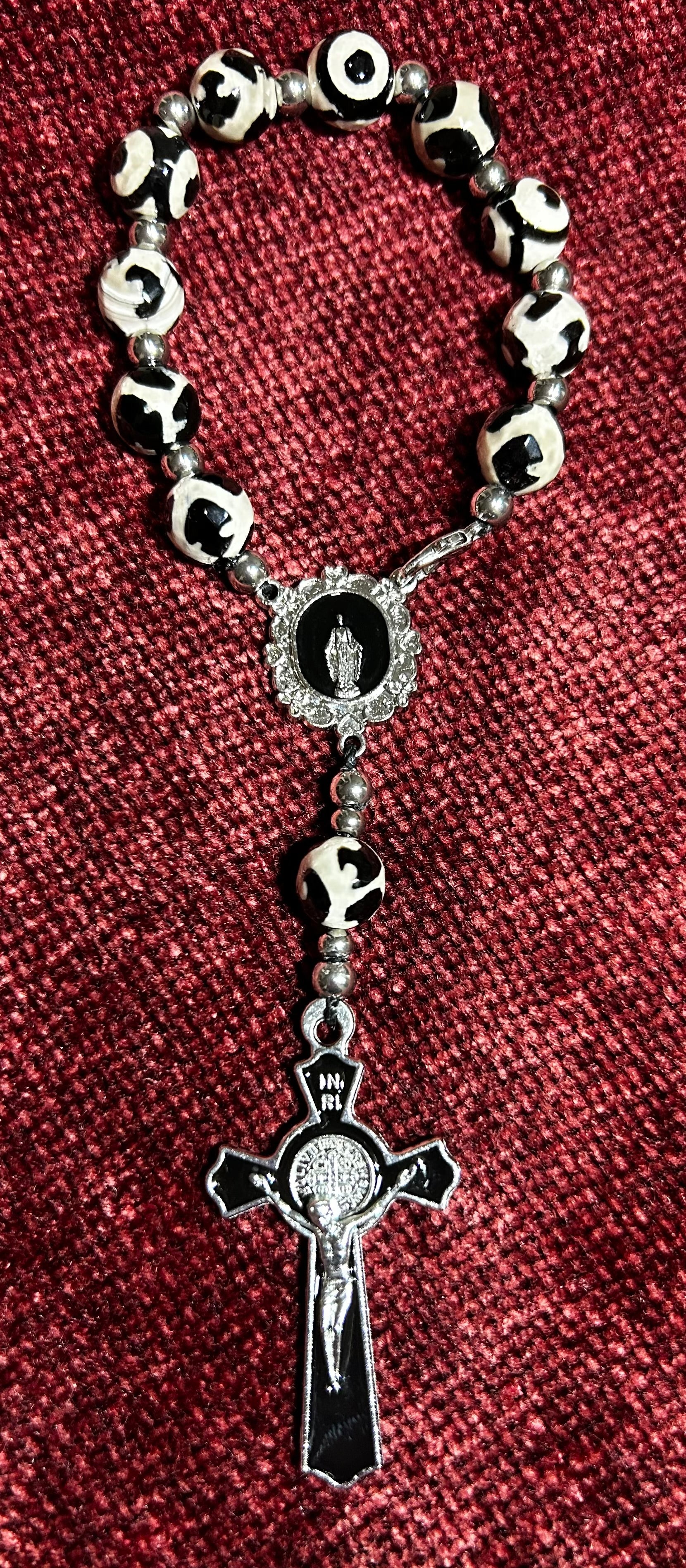 Tibetan Dzi Agate Five Decade Rosary