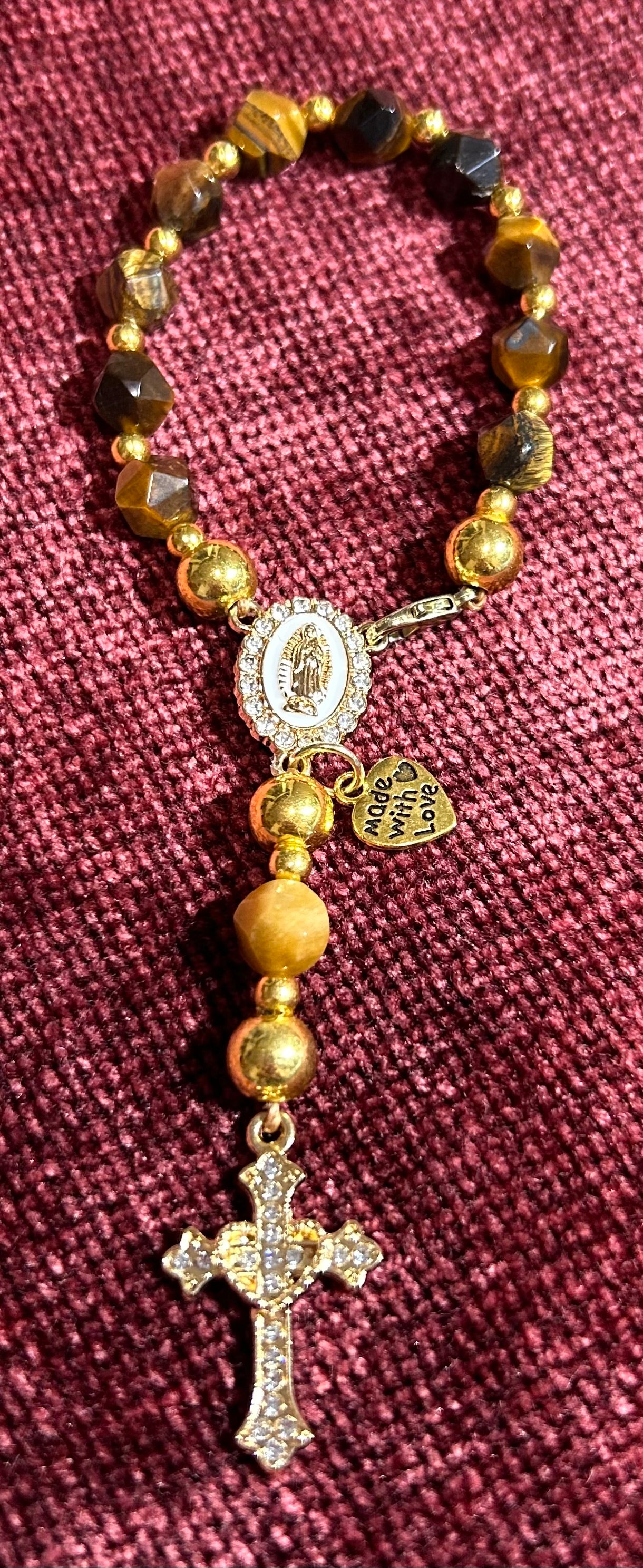 Yellow Tiger's Eye Five Decade Rosary