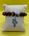 "Handmade Sardonyx Agate Stone beaded bracelet with charm, String & Soul"