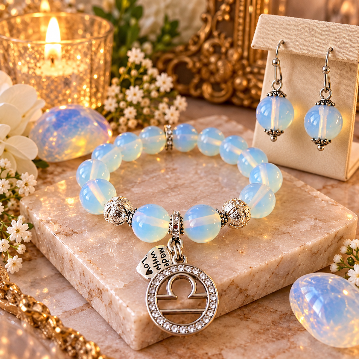 Libra Harmony – Zodiac Bracelet & Earring Set