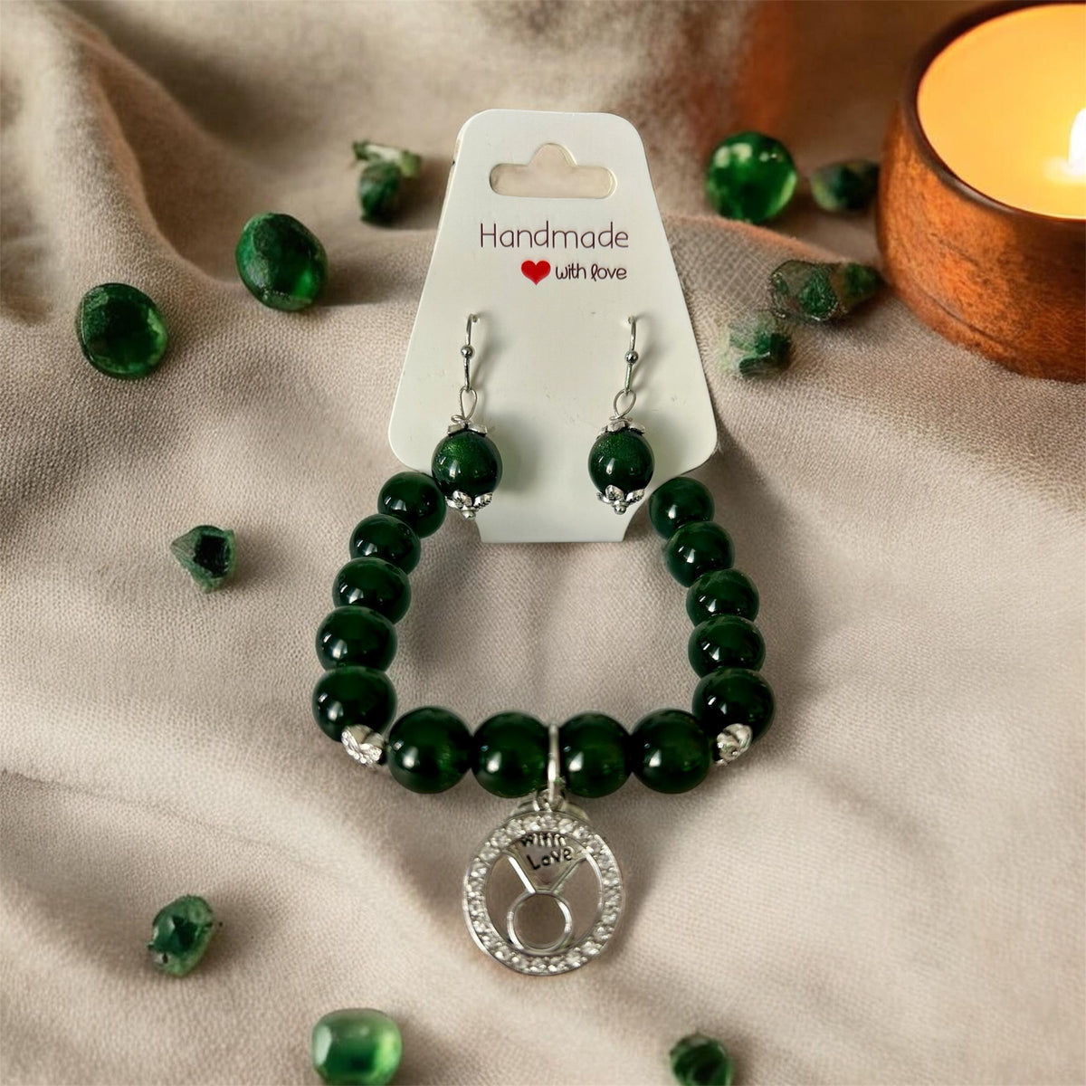 Taurus Grounded – Zodiac Bracelet & Earring Set