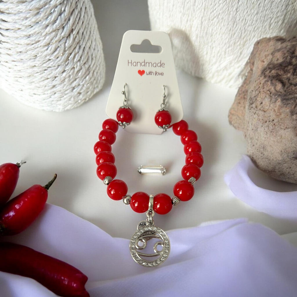 Cancer Heartfelt – Zodiac Bracelet & Earring Set