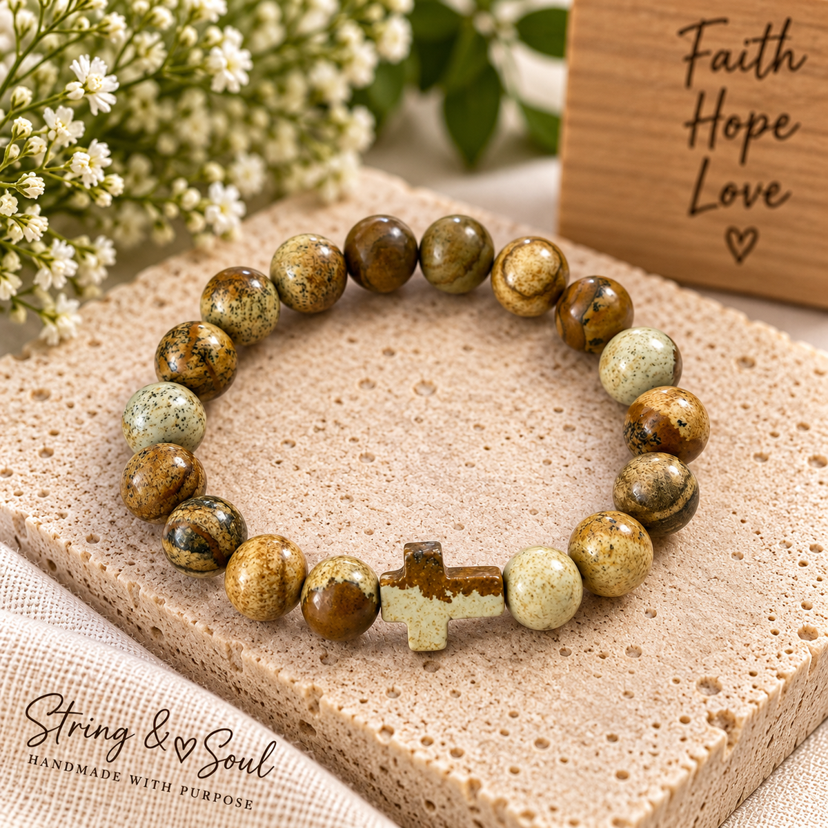 Rooted Faith – Picture Jasper Bracelet