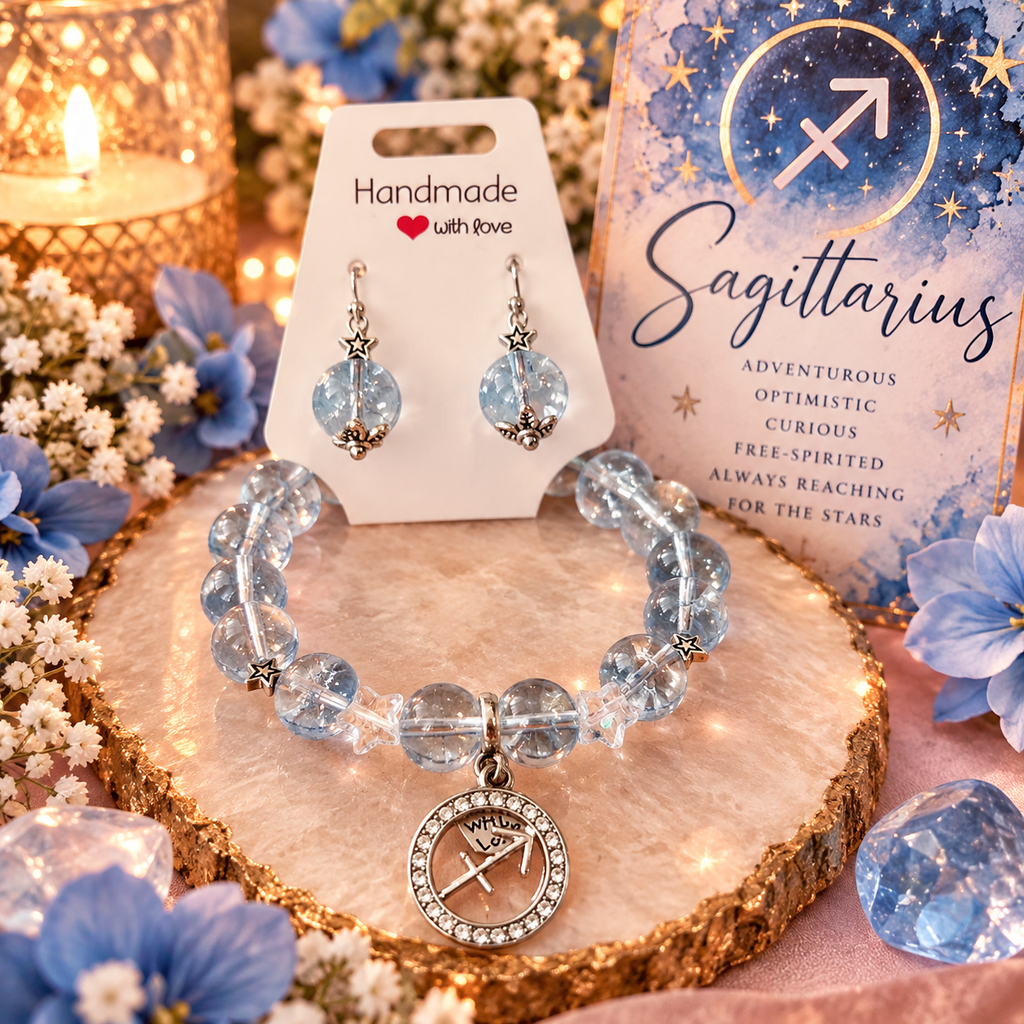 Sagittarius Wanderlust – Zodiac Bracelet & Earring Set