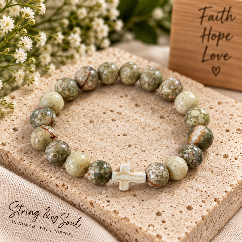 Solid Ground – Maifanitum & White Turquoise Bracelet