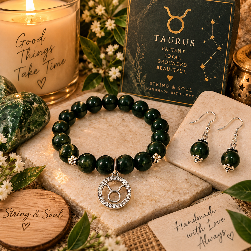 Taurus Grounded – Zodiac Bracelet & Earring Set