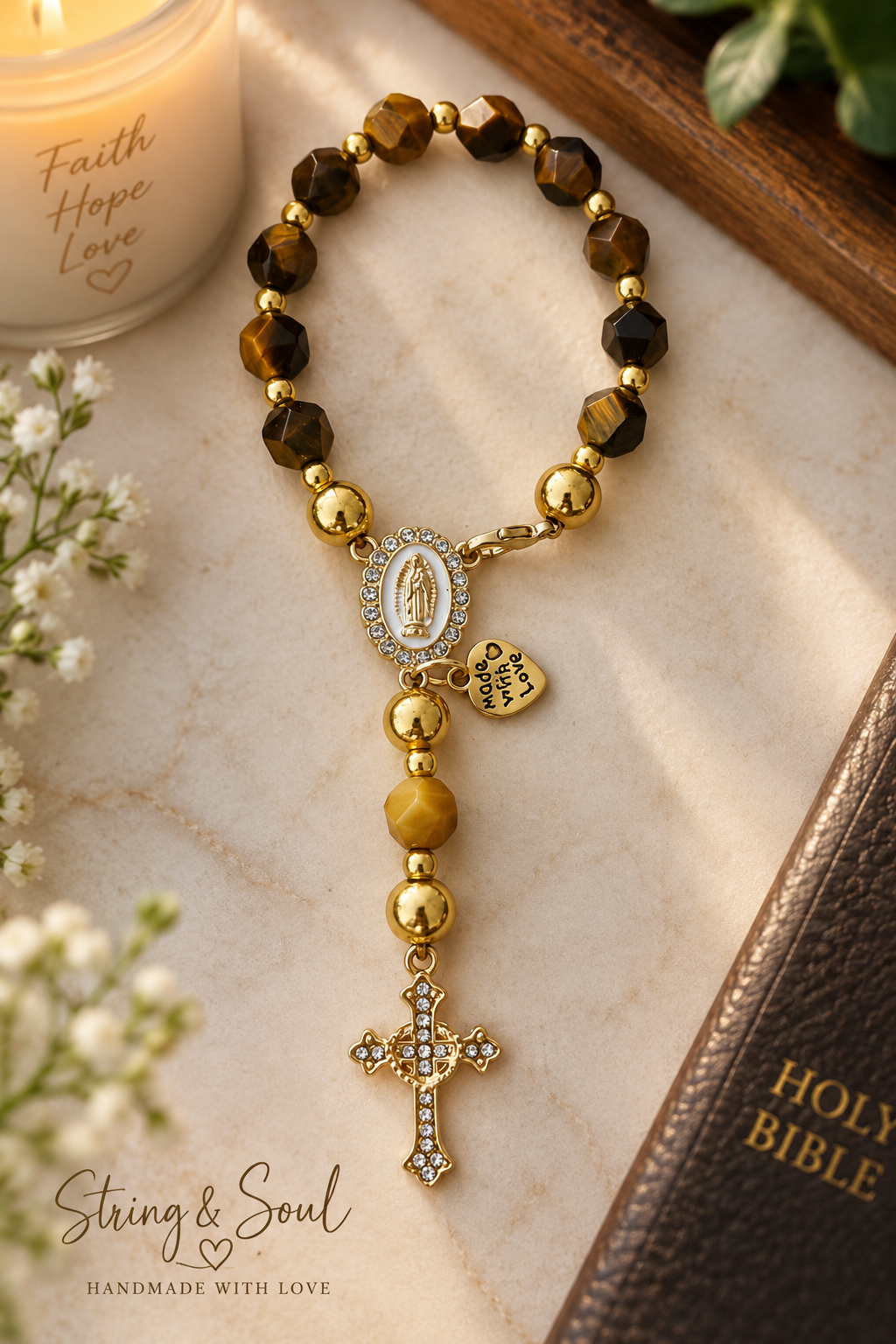 Golden Light – Yellow Tiger's Eye Rosary