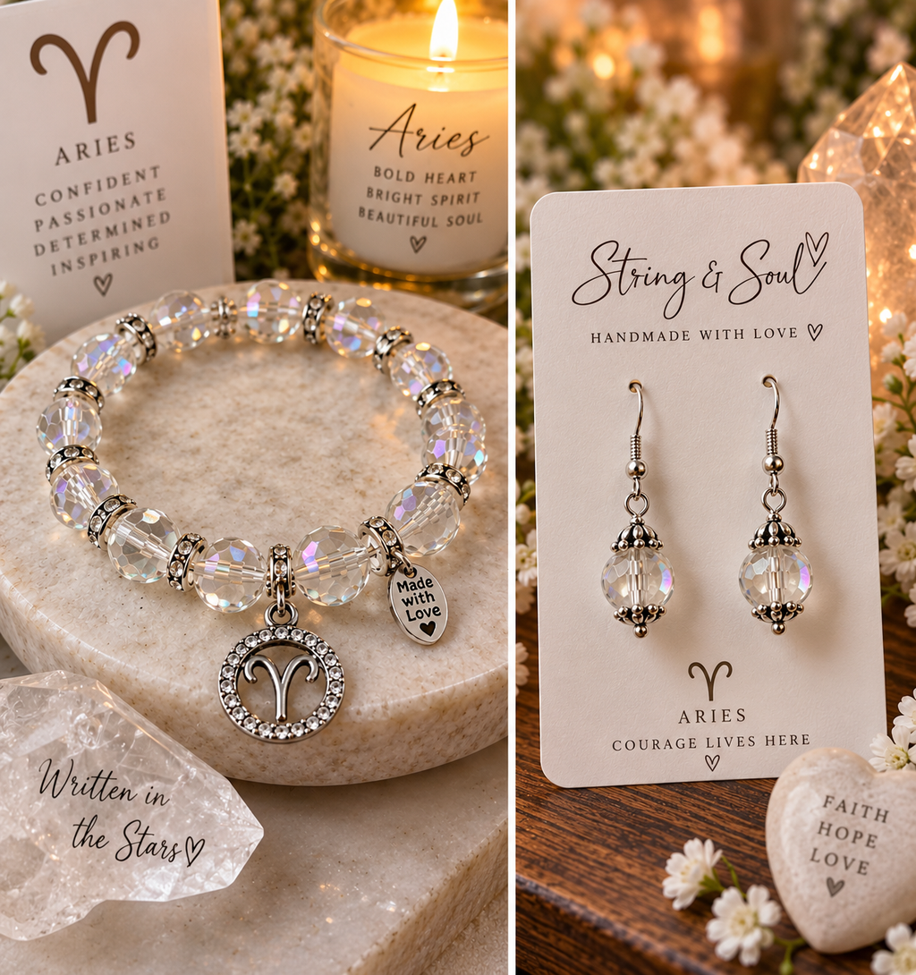 Aries Spark – Zodiac Bracelet & Earring Set