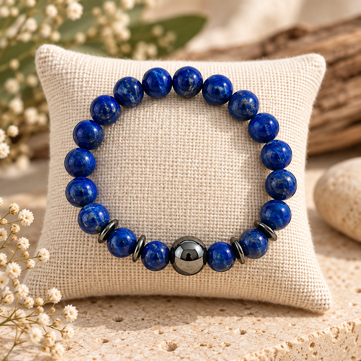 True North – Lapis Lazuli & Hematite Bracelet
