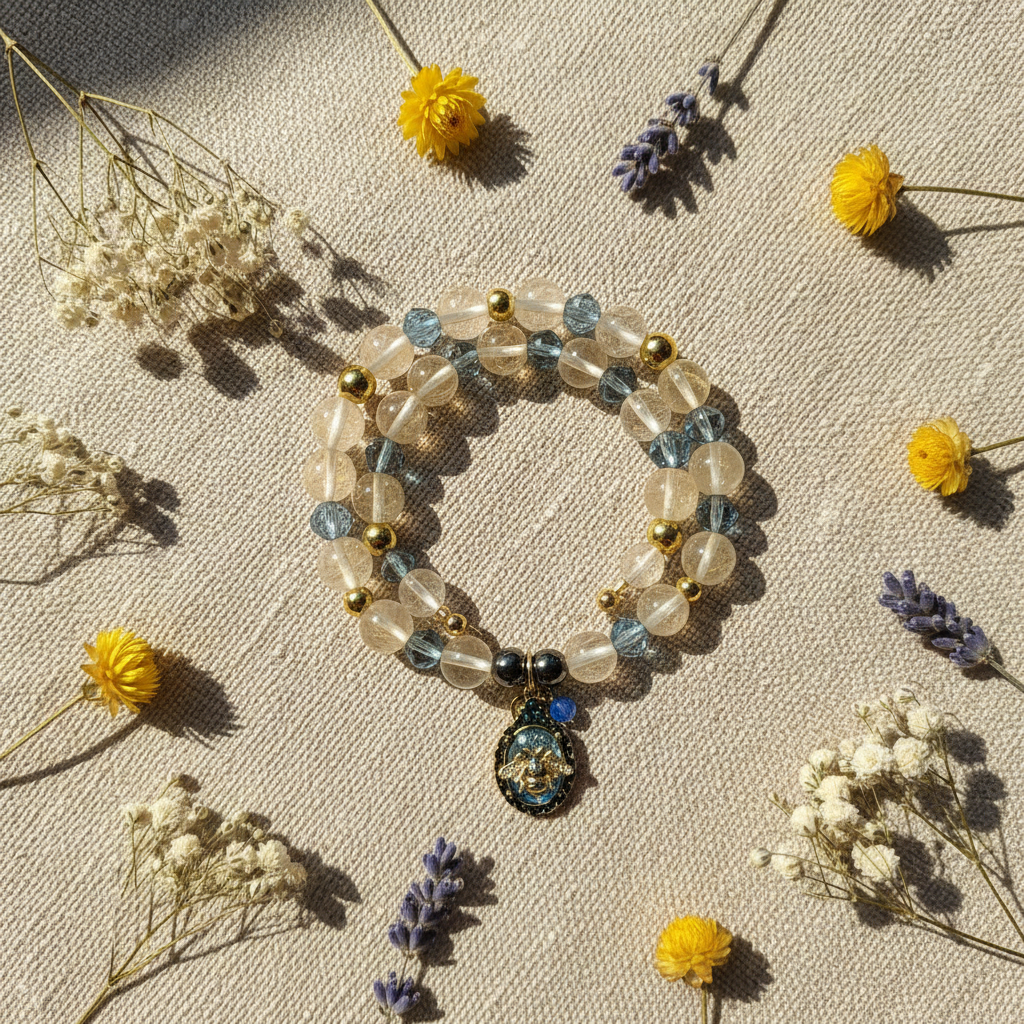 Citrine Bee Flat Lay