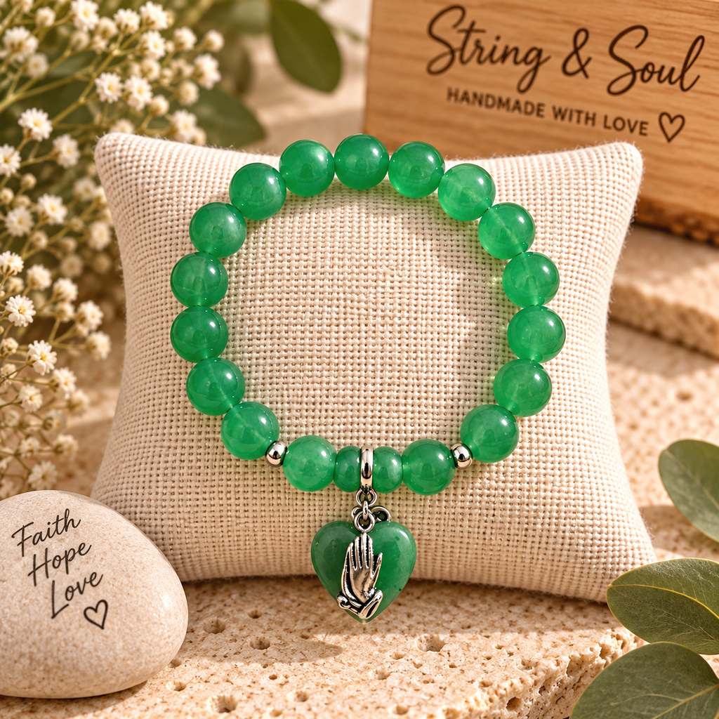 Green Aventurine Praying Hands Bracelet