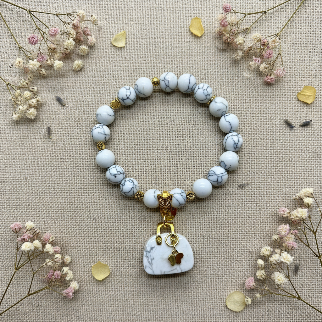White Howlite Flat Lay
