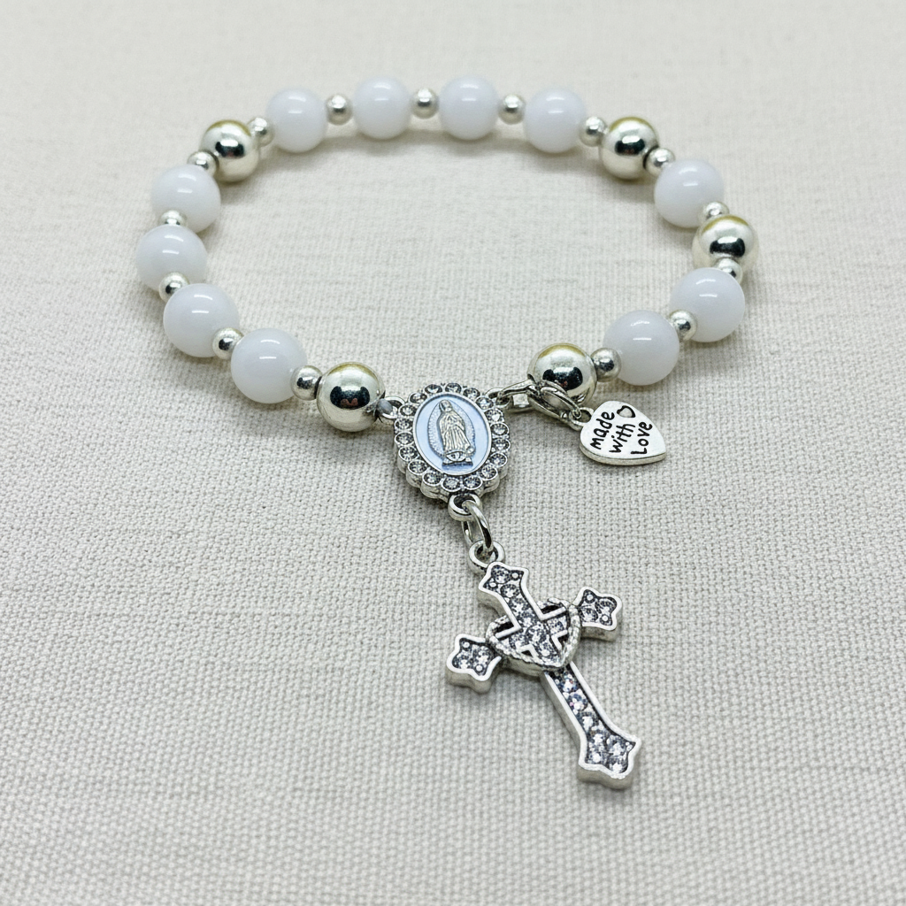 White Jade Rosary Close-up