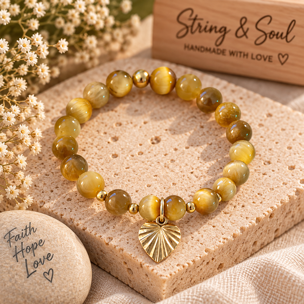 Yellow Wood Jasper Stone Bracelet