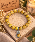 Yellow Wood Jasper Stone Bracelet